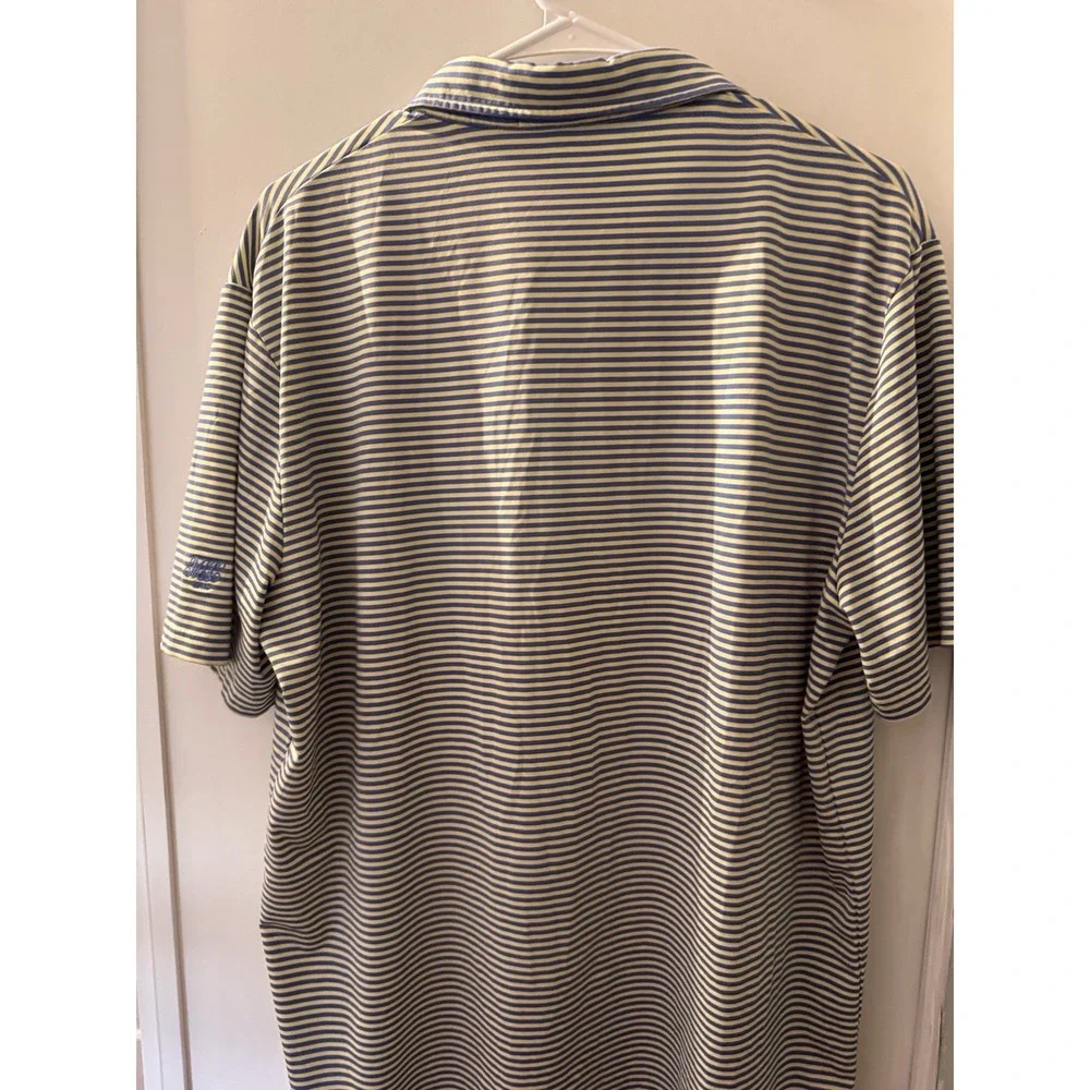 RLX Ralph Lauren Black Label Mens Short Sleeve Pink Striped Polo Shirt‎ Sz Large